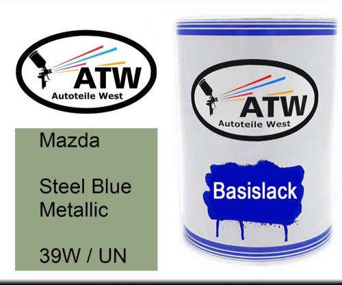 Mazda, Steel Blue Metallic, 39W / UN: 500ml Lackdose, von ATW Autoteile West.